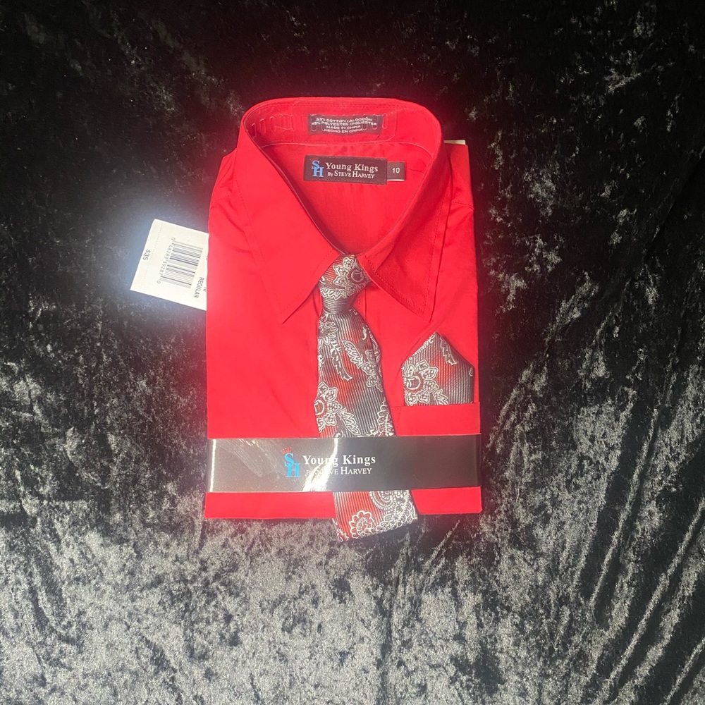 Steve Harvey Young Kings Boys Dress shirt with Tie